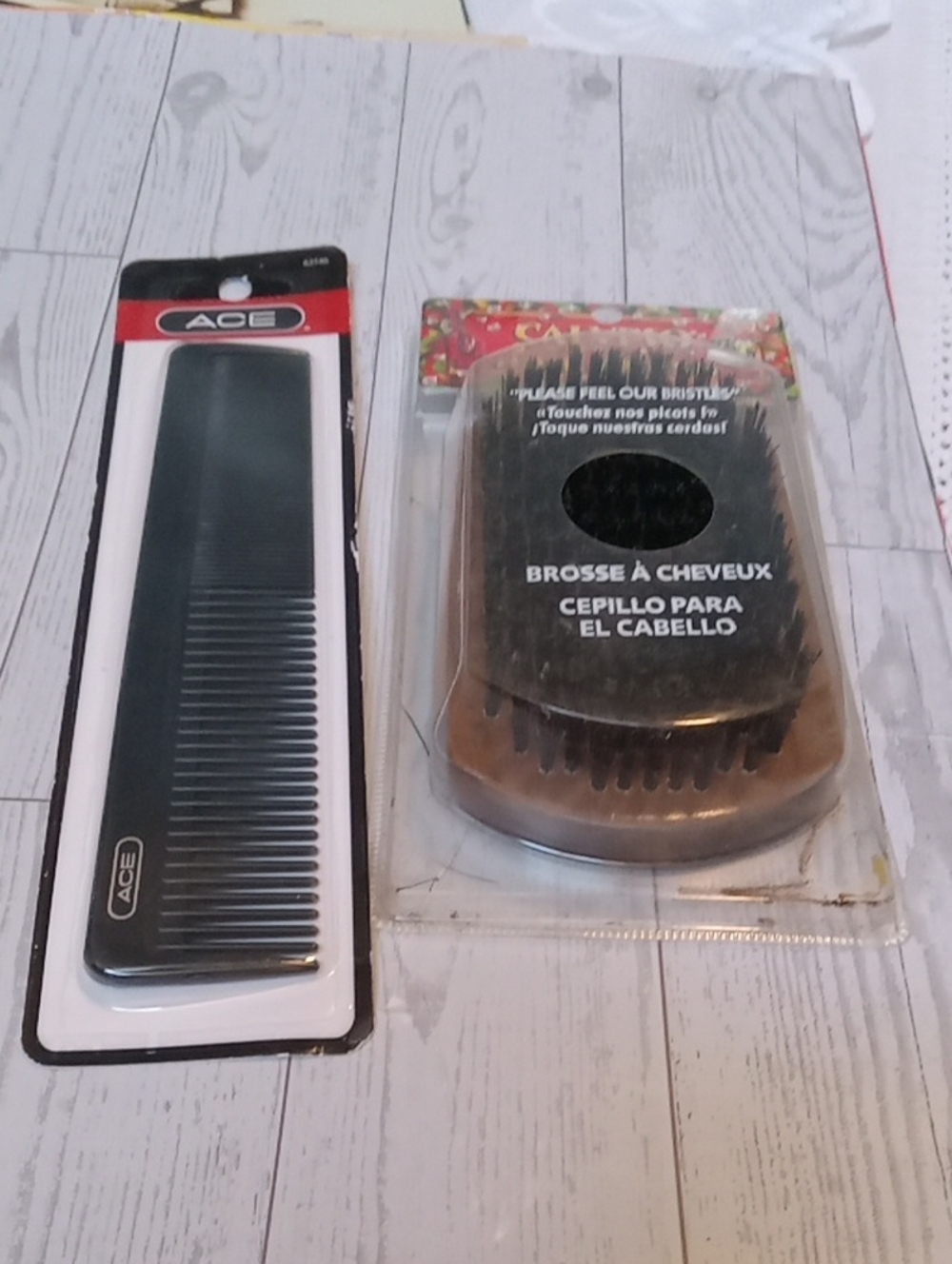 Ace Men's Comb & Military Hair Brush Set Packaged
